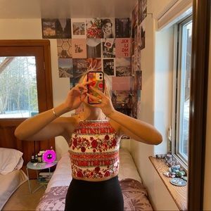 Blu Pepper paisley nigh neck tie back top